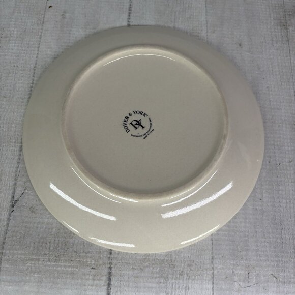 Dover & York DYO1 CIRCLES Rings Swirl Aqua Stoneware Coupe Salad Plates Set of 3 - Picture 5 of 16